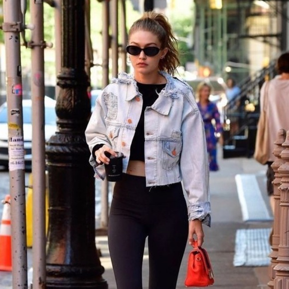 Y2K Destroyed Ripped Cropped Jean Jacket - Picture 5 of 12